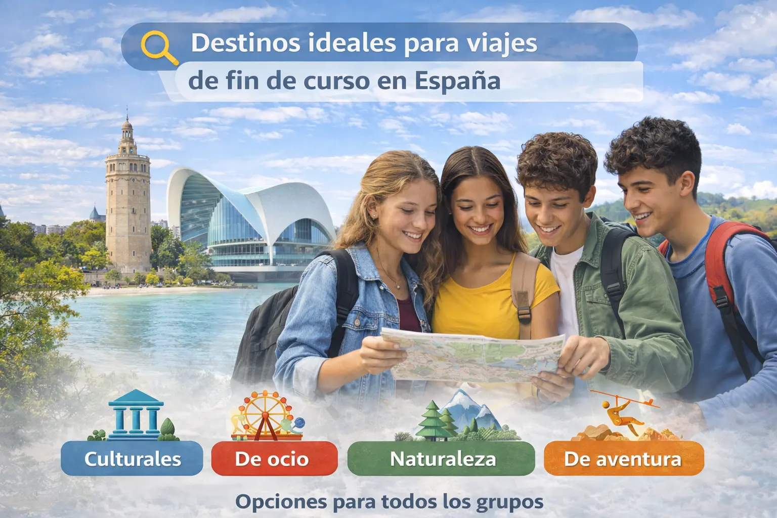 destinos viajes fin de curso España estudiantes tipos de viaje